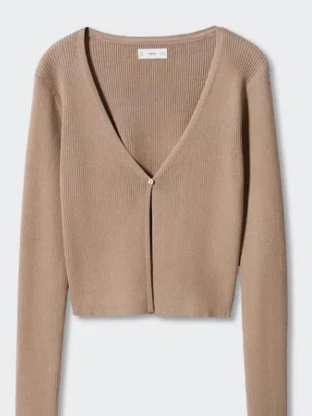 Mango (MNG) Ribbed Cropped Cardigan